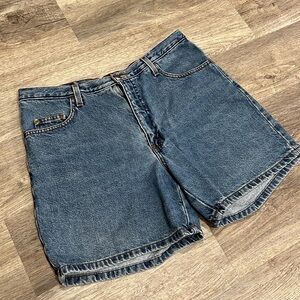 Vintage Eddie Bauer Denim High Waisted Mom Style Shorts Size 12 100% Cotton